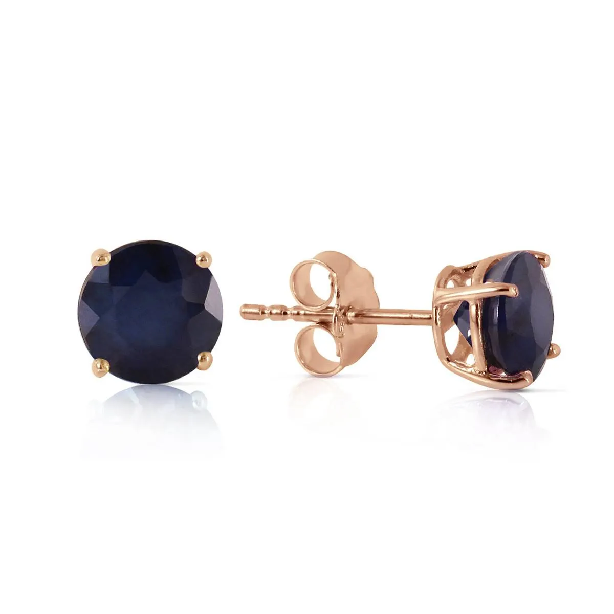 0.95 Carat 14K Solid Rose Gold Petite Sapphire Stud Earrings