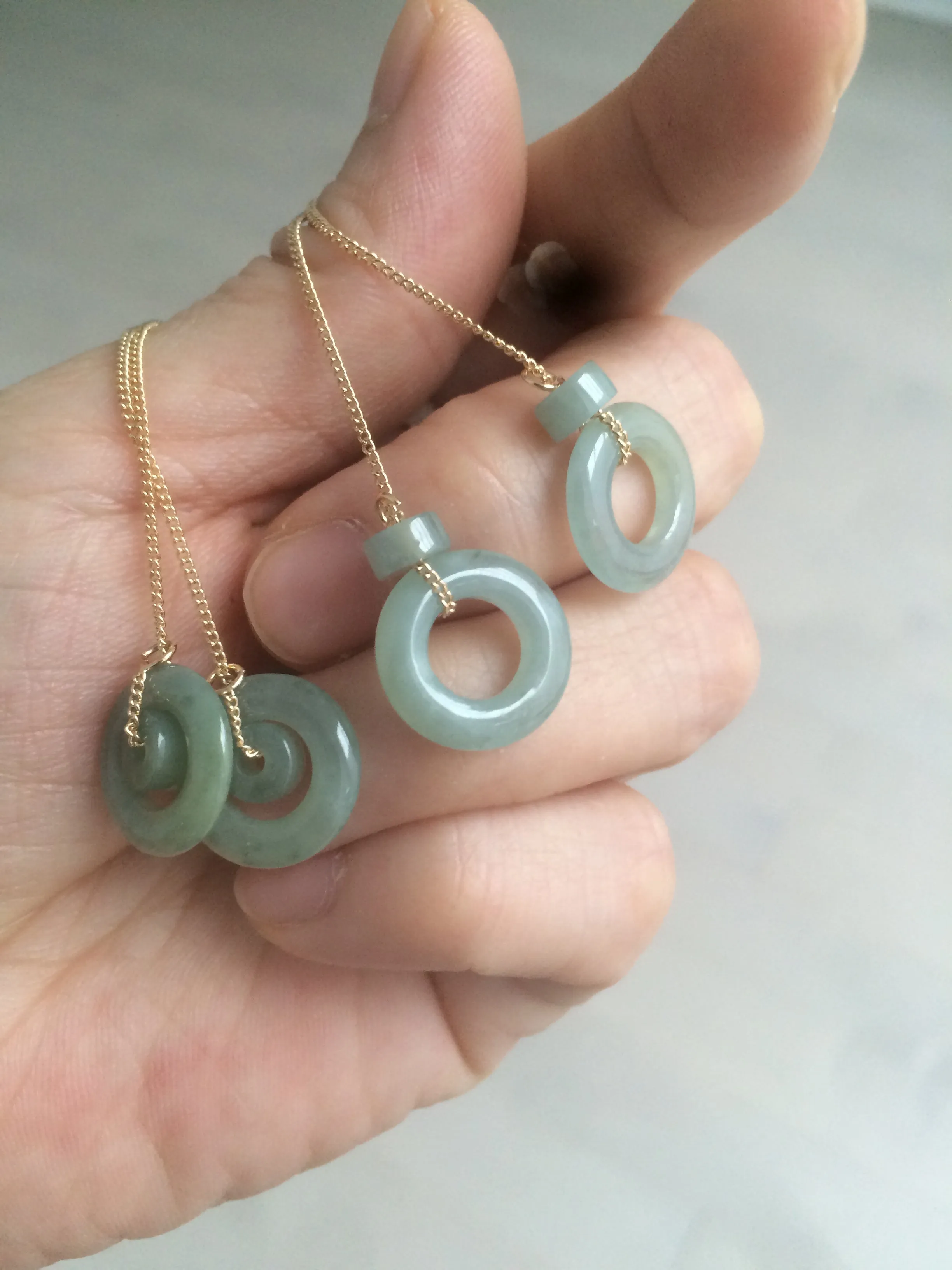 100% Natural icy watery blue/grenn/yellow safe and sound mom and daughter buckle dangling Guatemala jadeite Jade earring C6