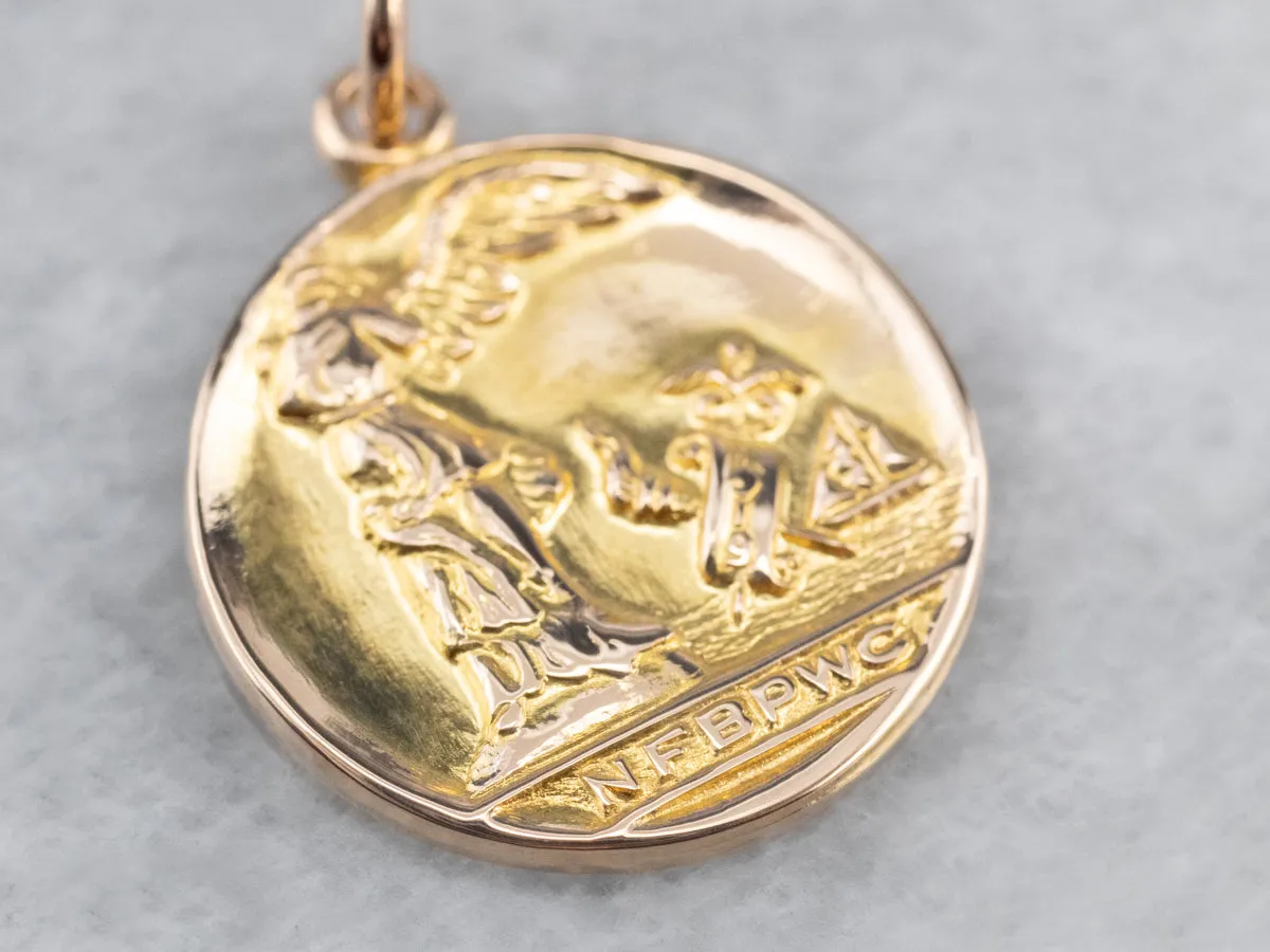 10K Gold NFBPWC Medal Pendant