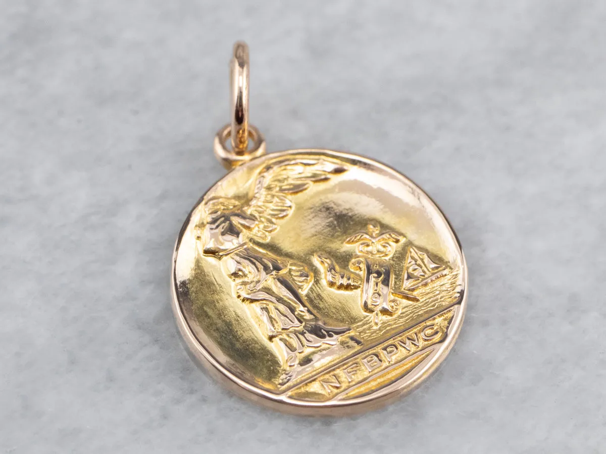 10K Gold NFBPWC Medal Pendant