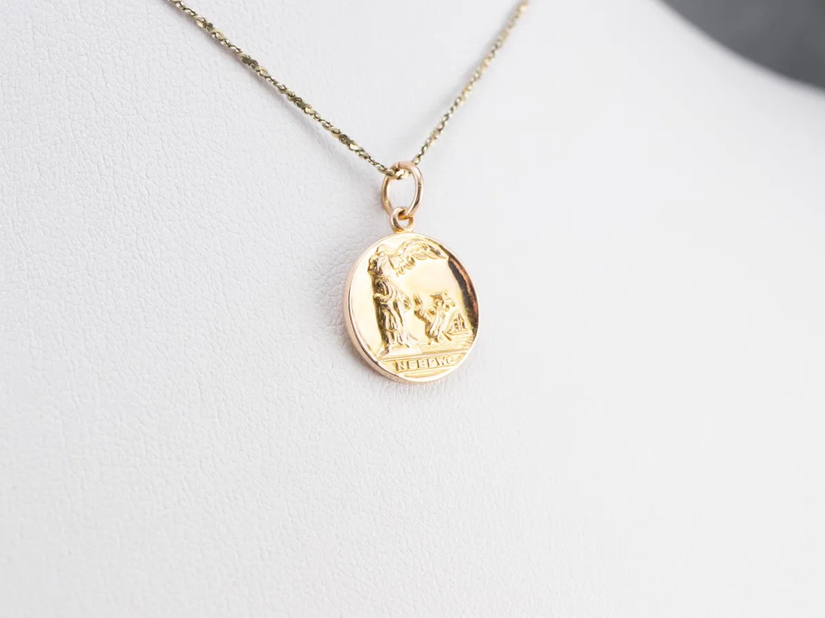 10K Gold NFBPWC Medal Pendant