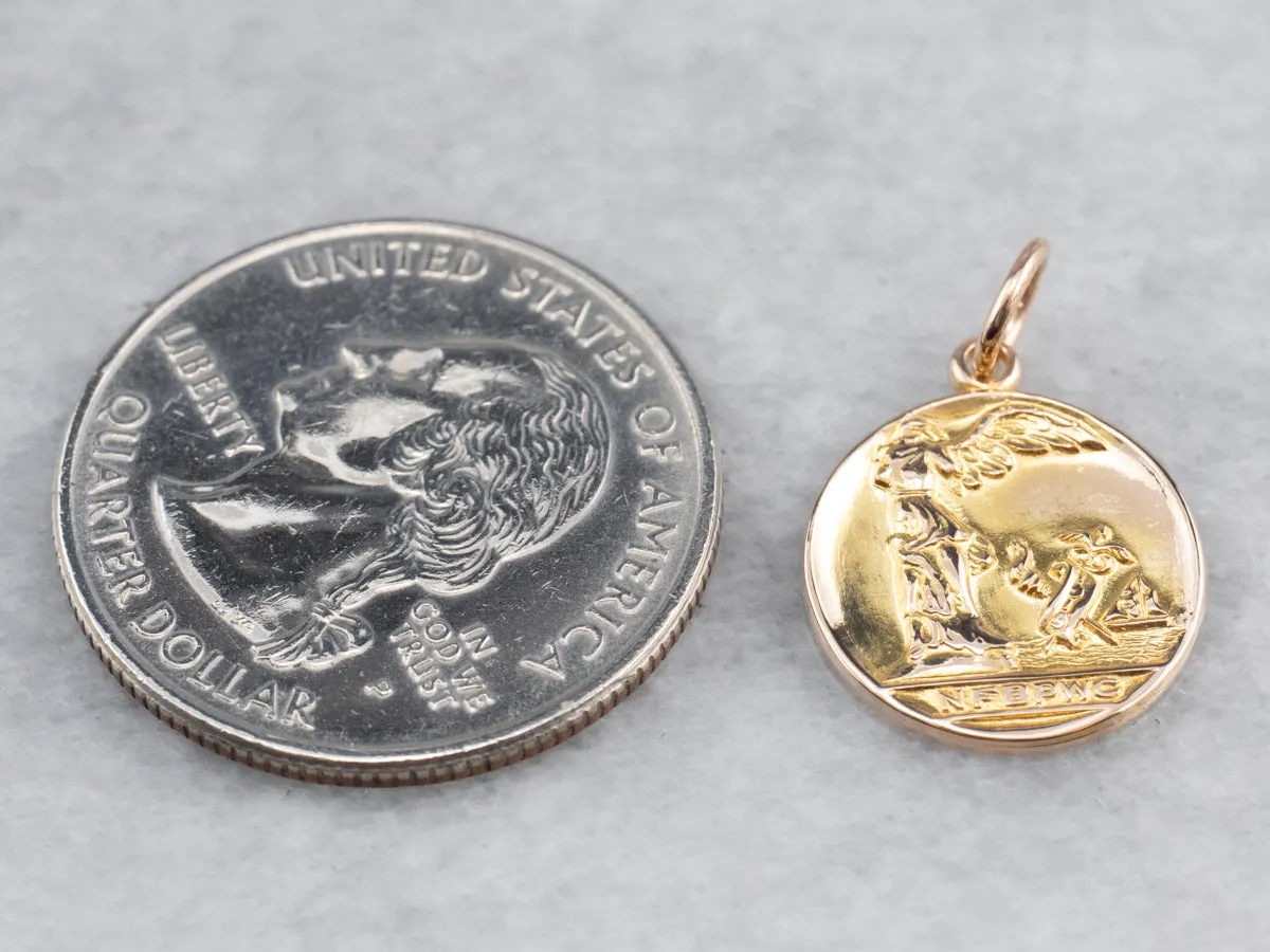 10K Gold NFBPWC Medal Pendant