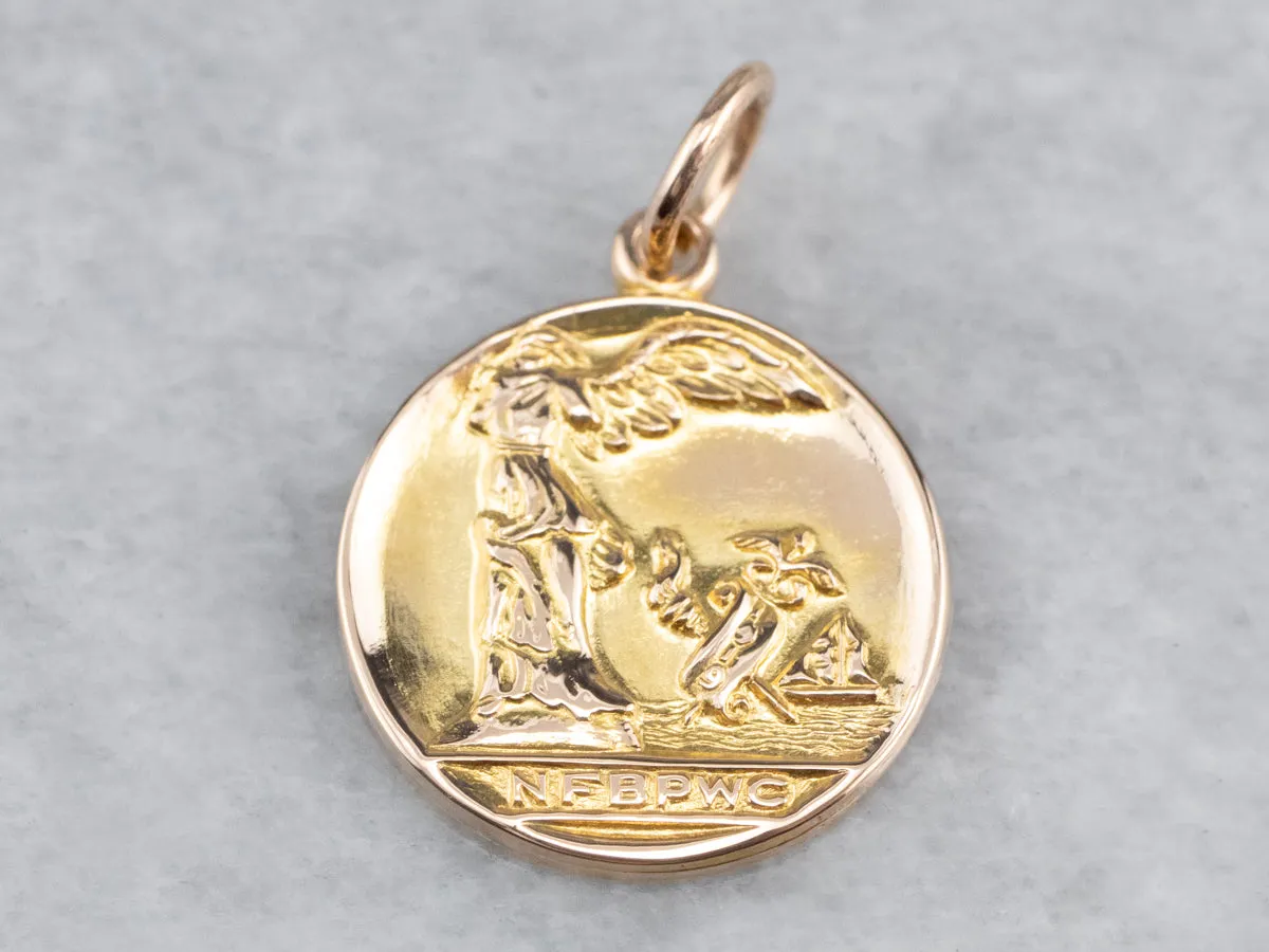 10K Gold NFBPWC Medal Pendant