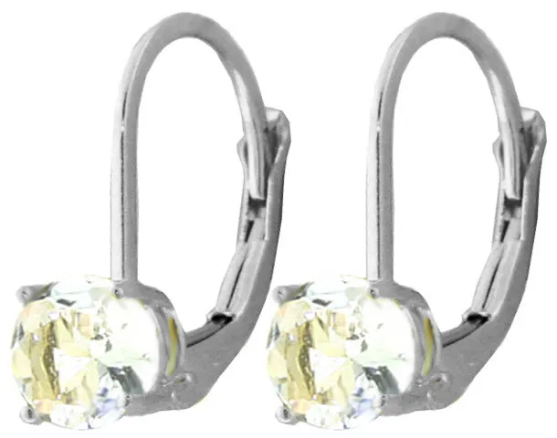 1.2 Carat 14K Solid Yellow Gold Iris Aquamarine Earrings