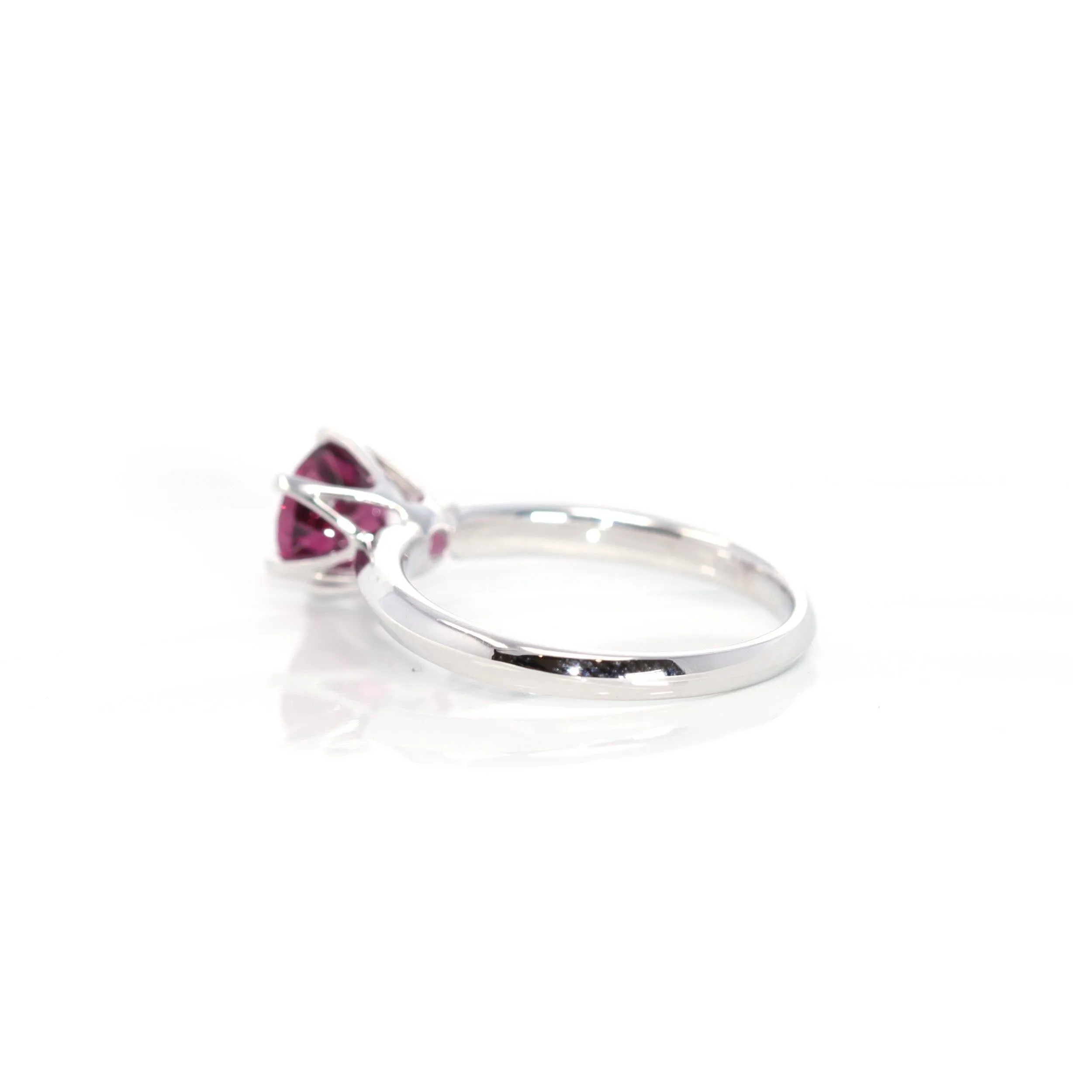 14k White Gold Purple Garnet Ring