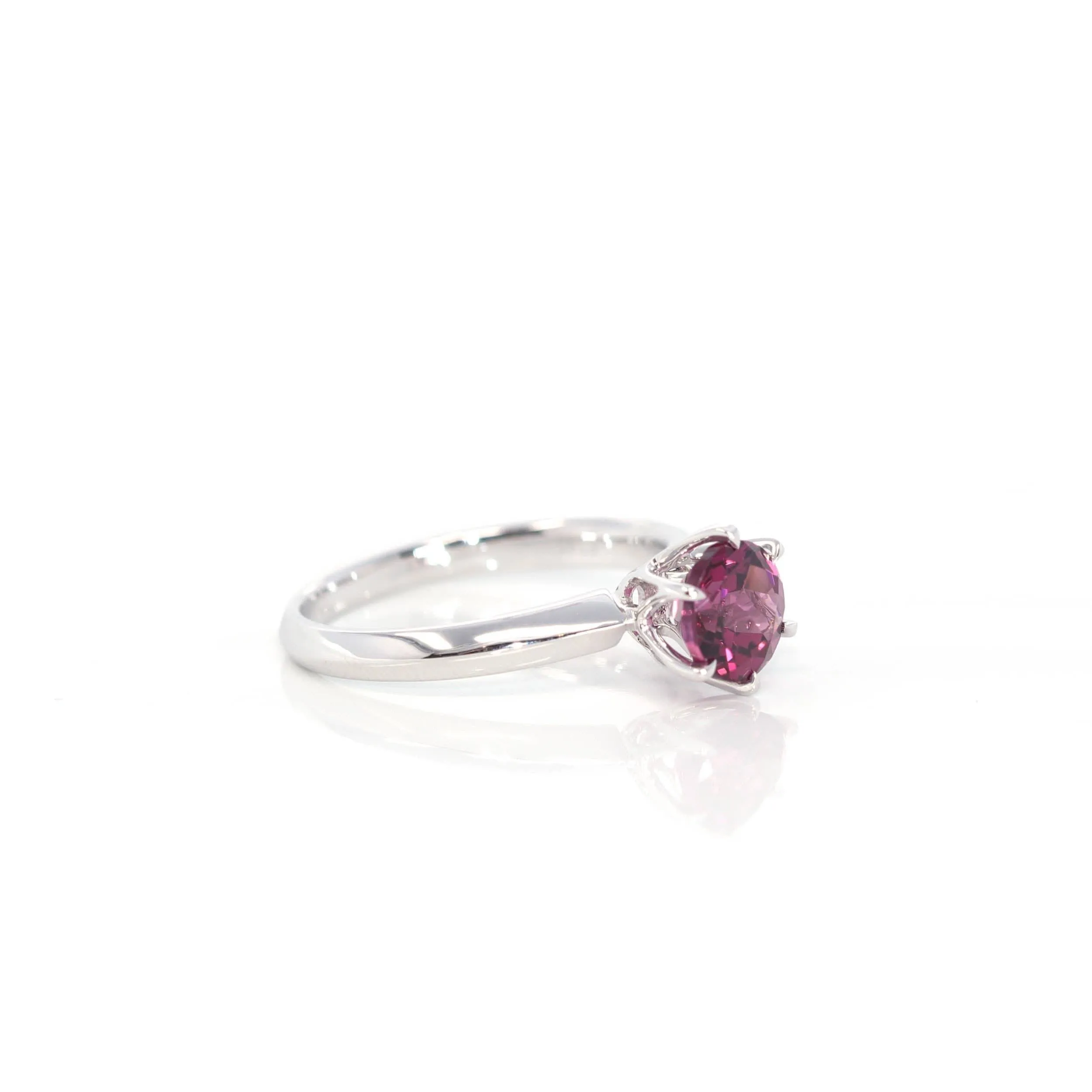 14k White Gold Purple Garnet Ring