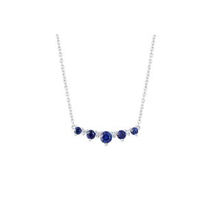 14K White Gold Sapphire and Diamond Necklace