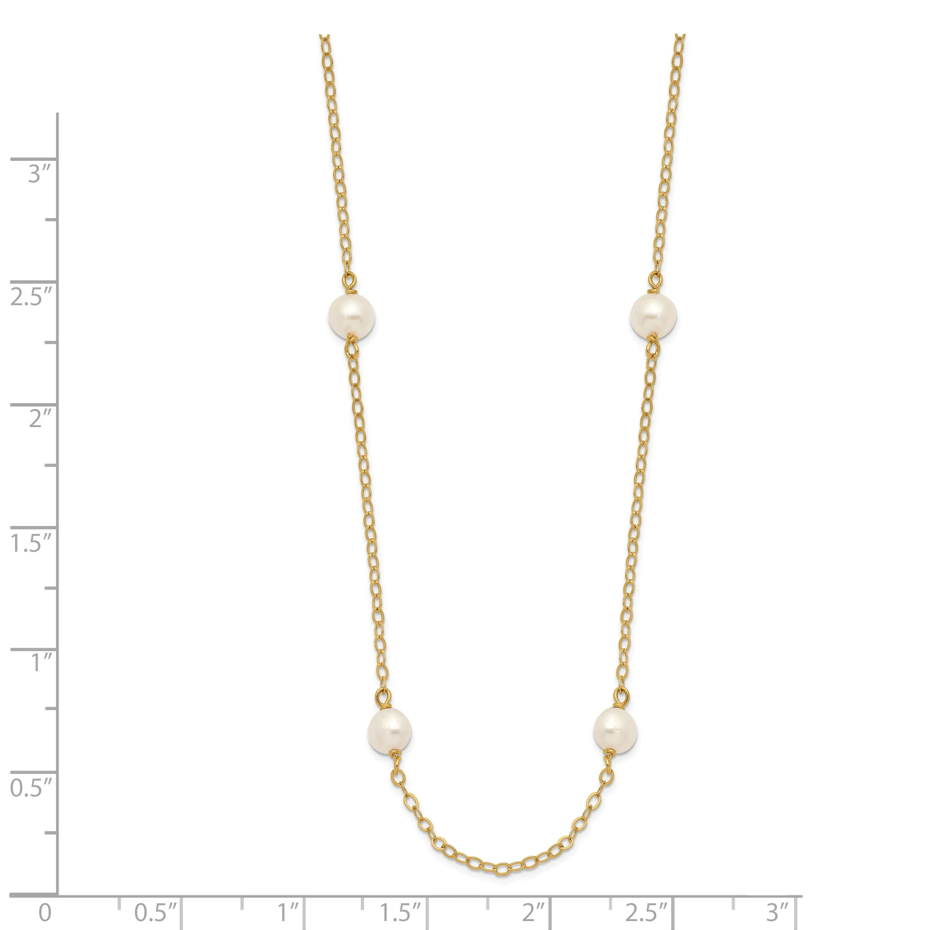 14k White Gold White Cultured Pearl Necklace