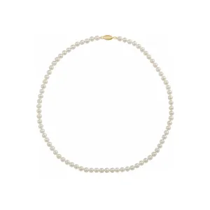 14ky Cultured White Freshwater Pearl 16" Necklace | 4.5-5mm