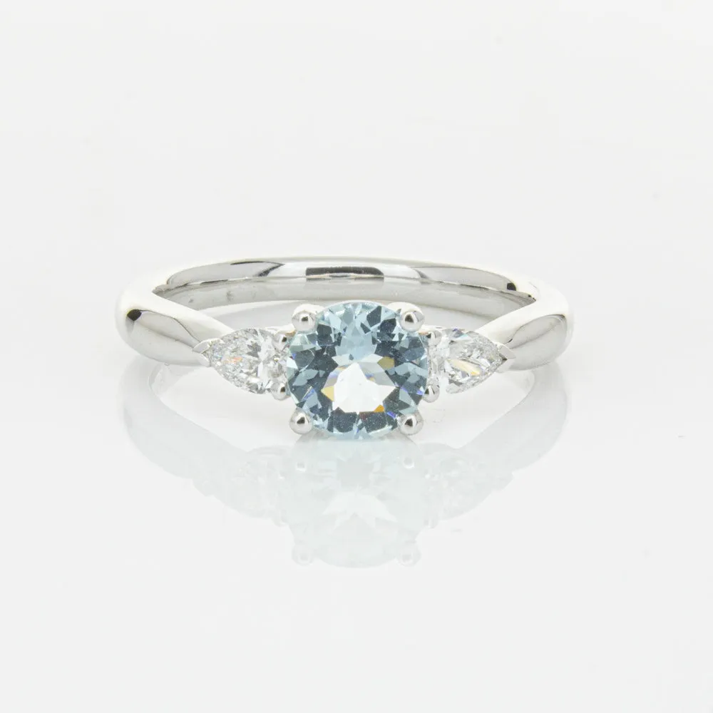 18ct White Gold .65ct Aquamarine & Diamond Ayla Ring