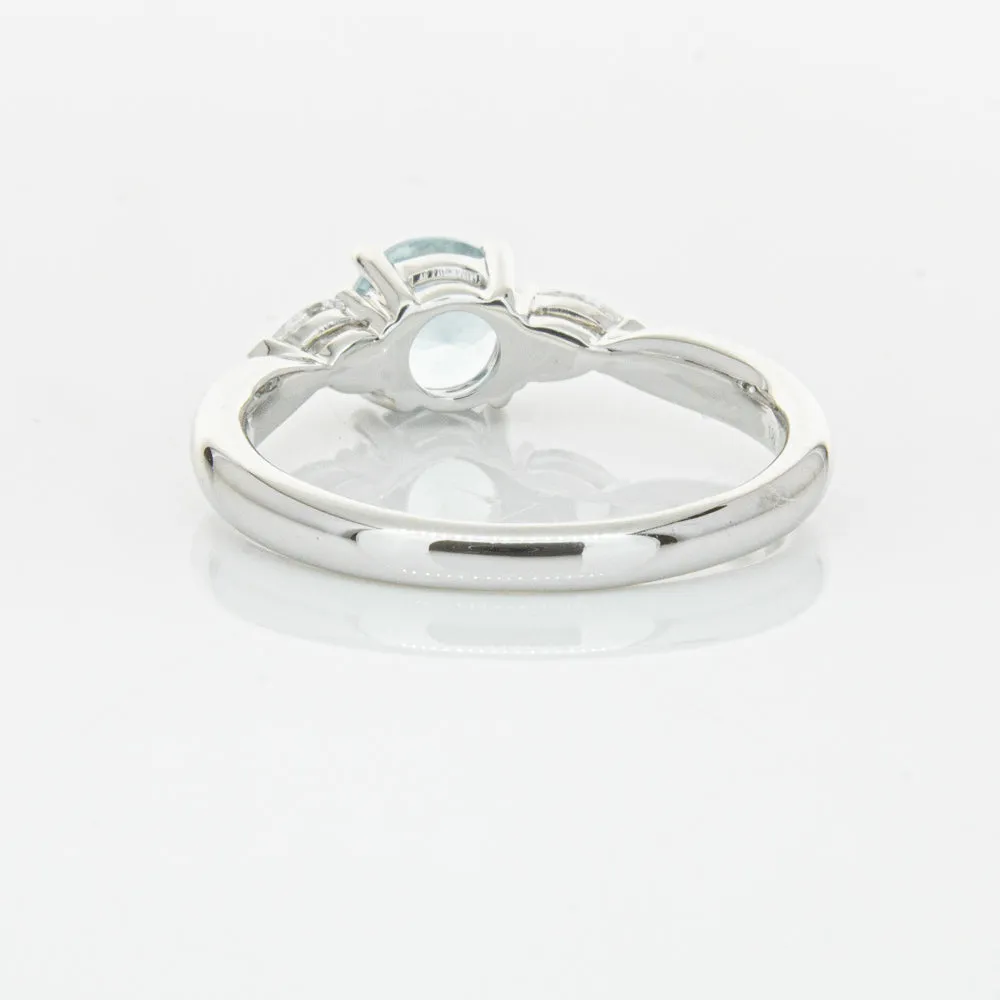 18ct White Gold .65ct Aquamarine & Diamond Ayla Ring