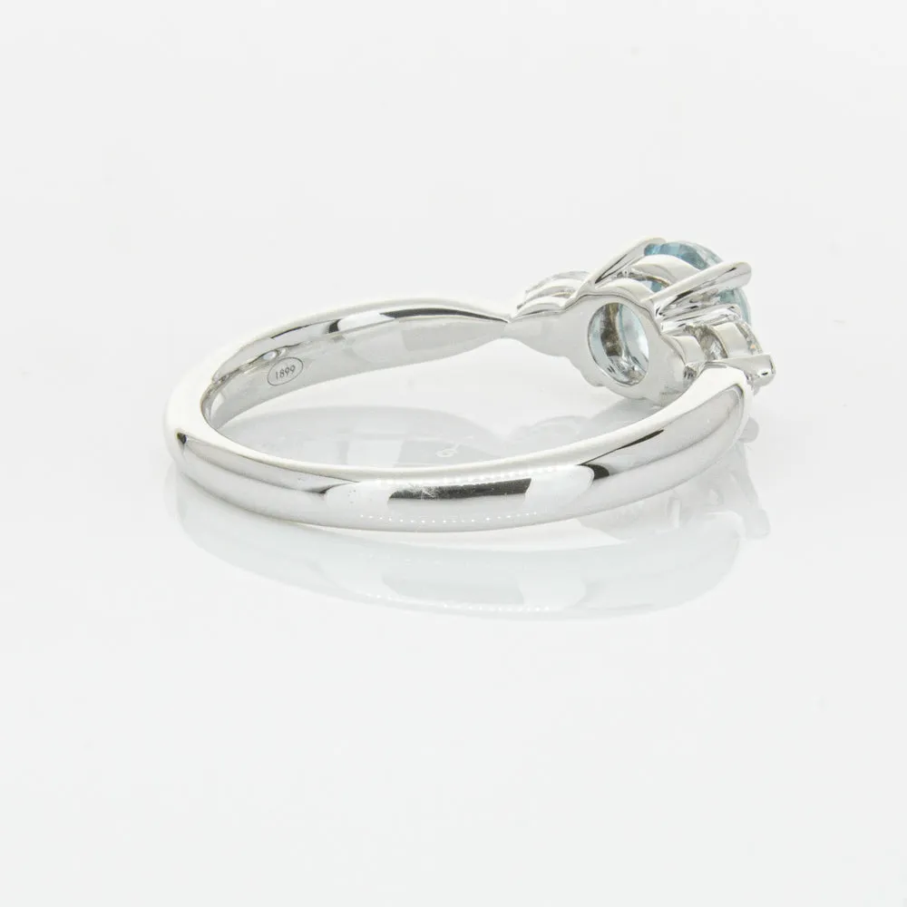 18ct White Gold .65ct Aquamarine & Diamond Ayla Ring