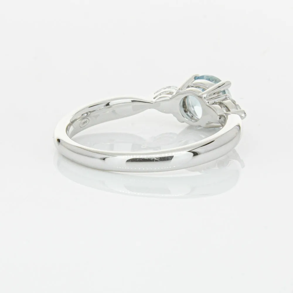 18ct White Gold .65ct Aquamarine & Diamond Ayla Ring