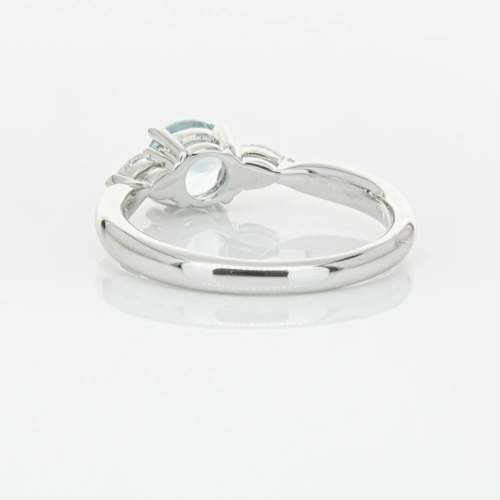 18ct White Gold .65ct Aquamarine & Diamond Ayla Ring