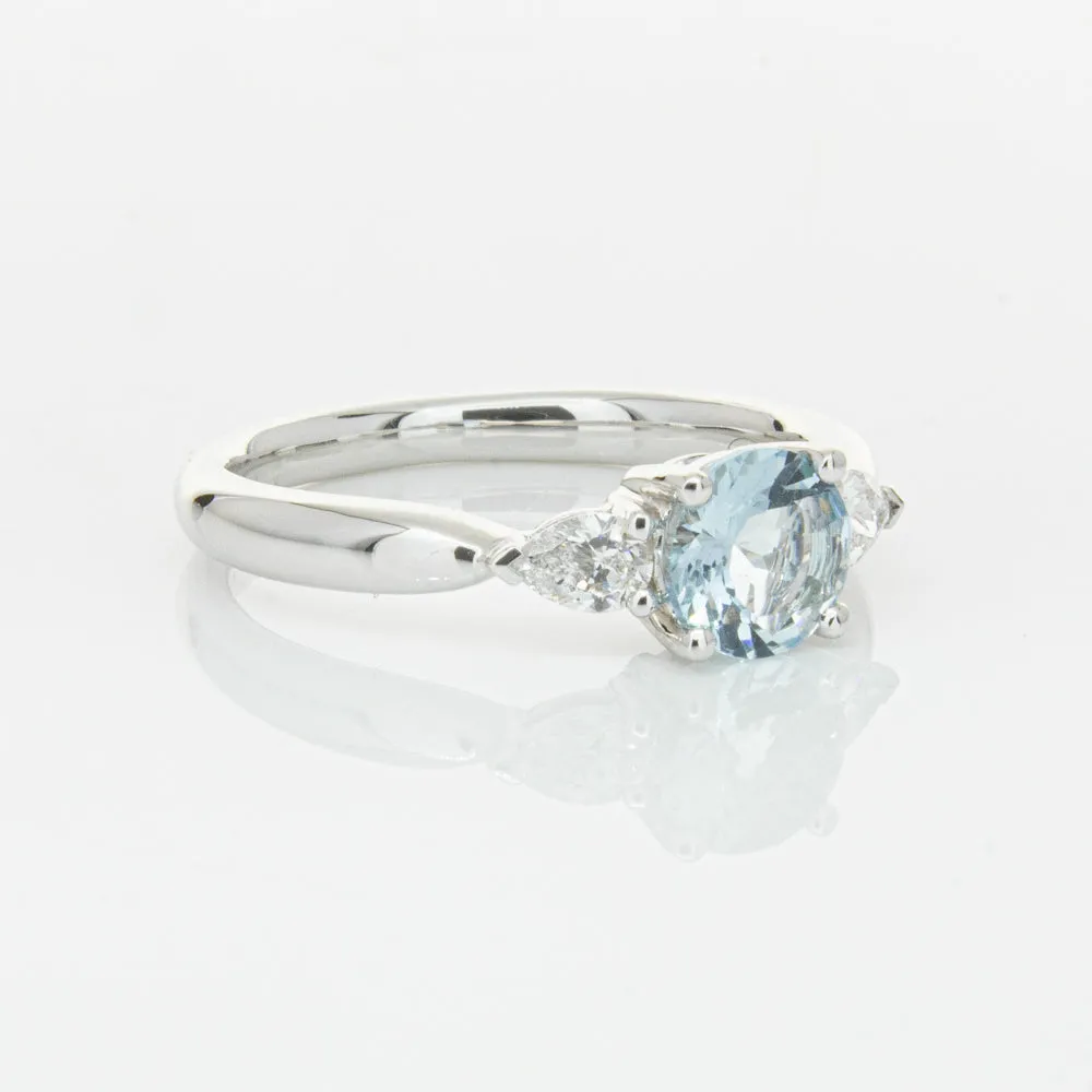 18ct White Gold .65ct Aquamarine & Diamond Ayla Ring