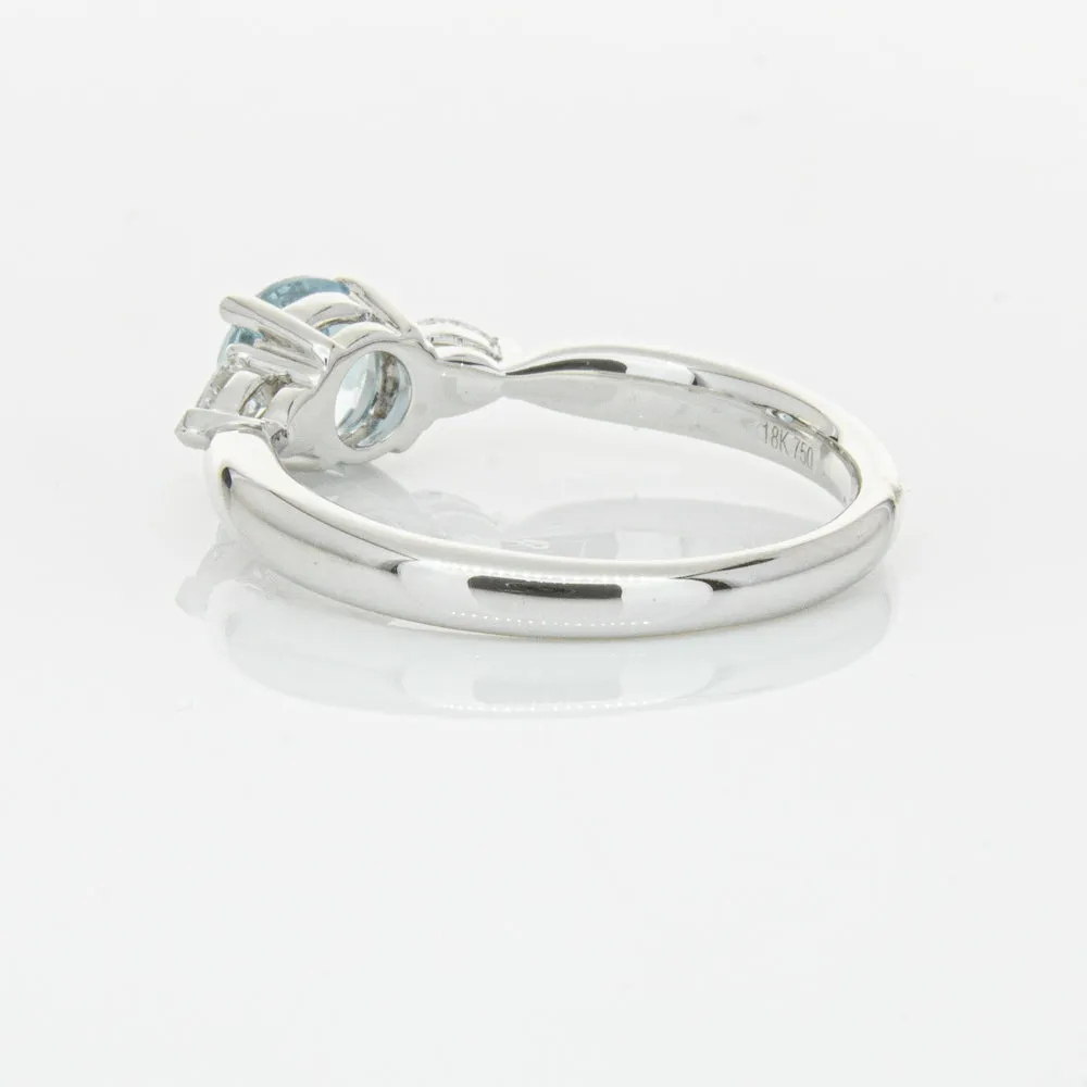 18ct White Gold .65ct Aquamarine & Diamond Ayla Ring