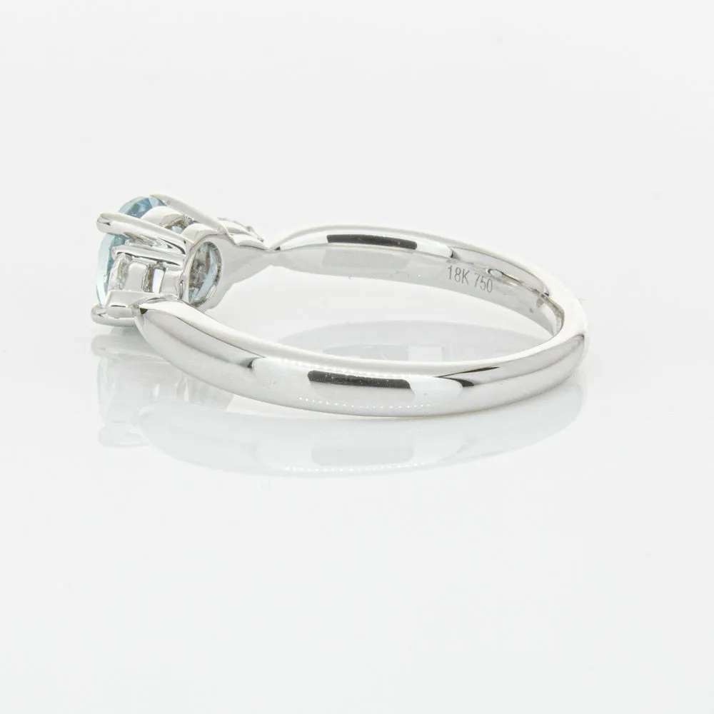 18ct White Gold .65ct Aquamarine & Diamond Ayla Ring