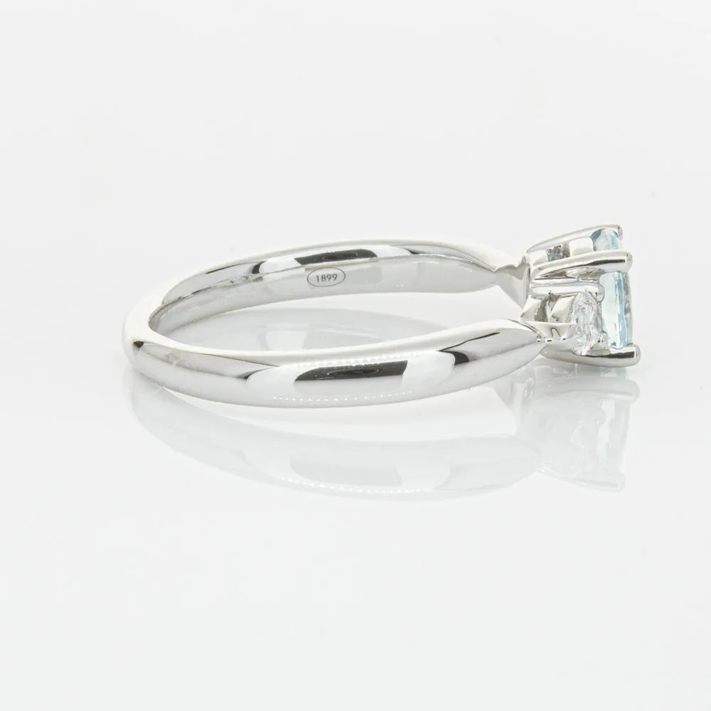 18ct White Gold .65ct Aquamarine & Diamond Ayla Ring