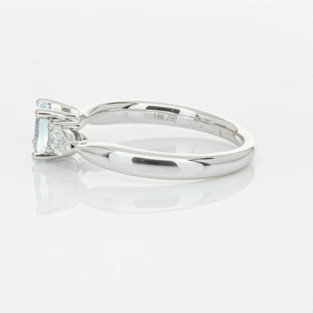 18ct White Gold .65ct Aquamarine & Diamond Ayla Ring