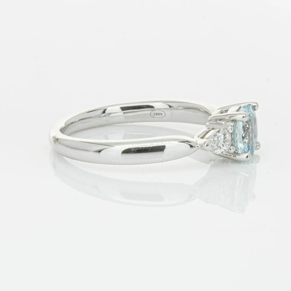 18ct White Gold .65ct Aquamarine & Diamond Ayla Ring