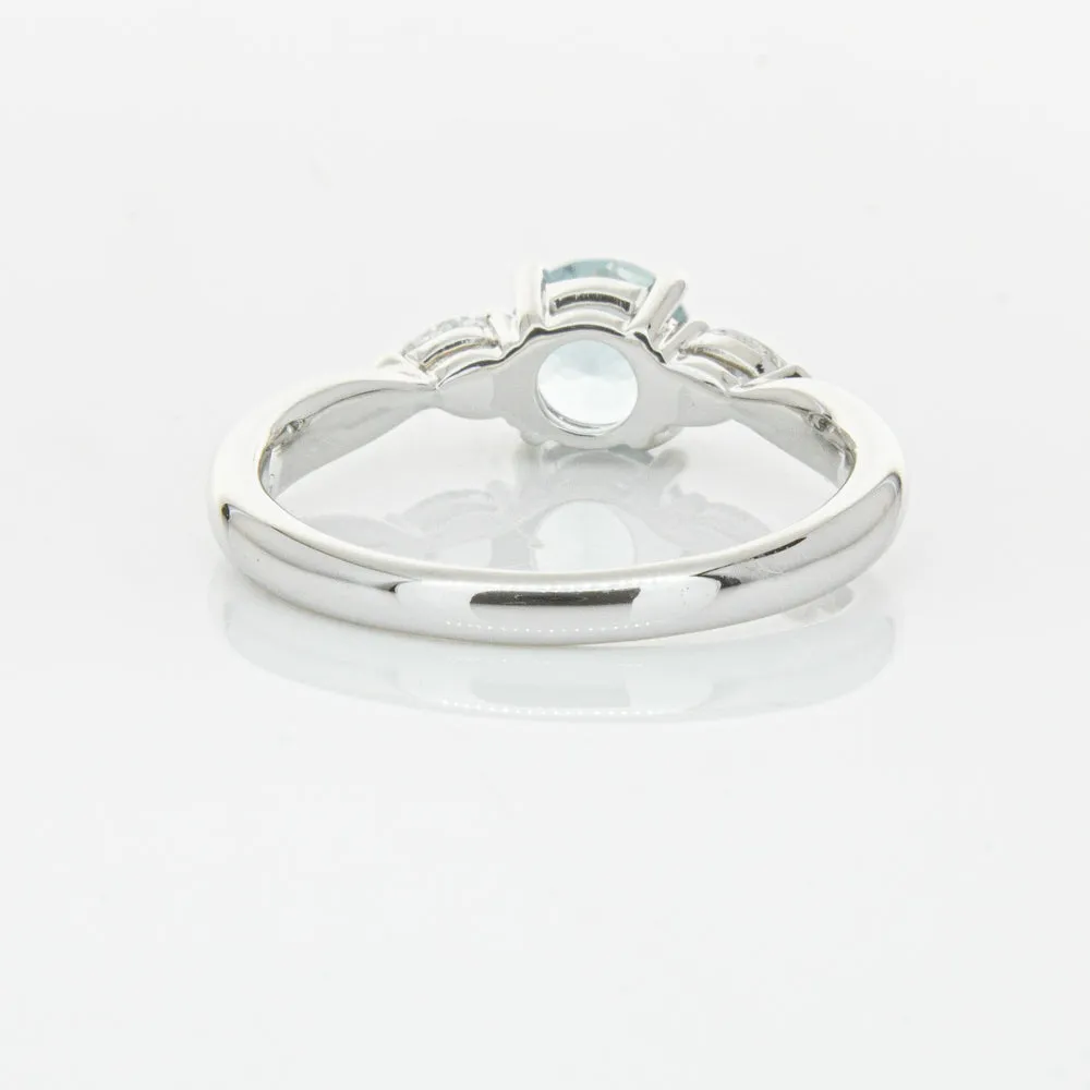 18ct White Gold .65ct Aquamarine & Diamond Ayla Ring