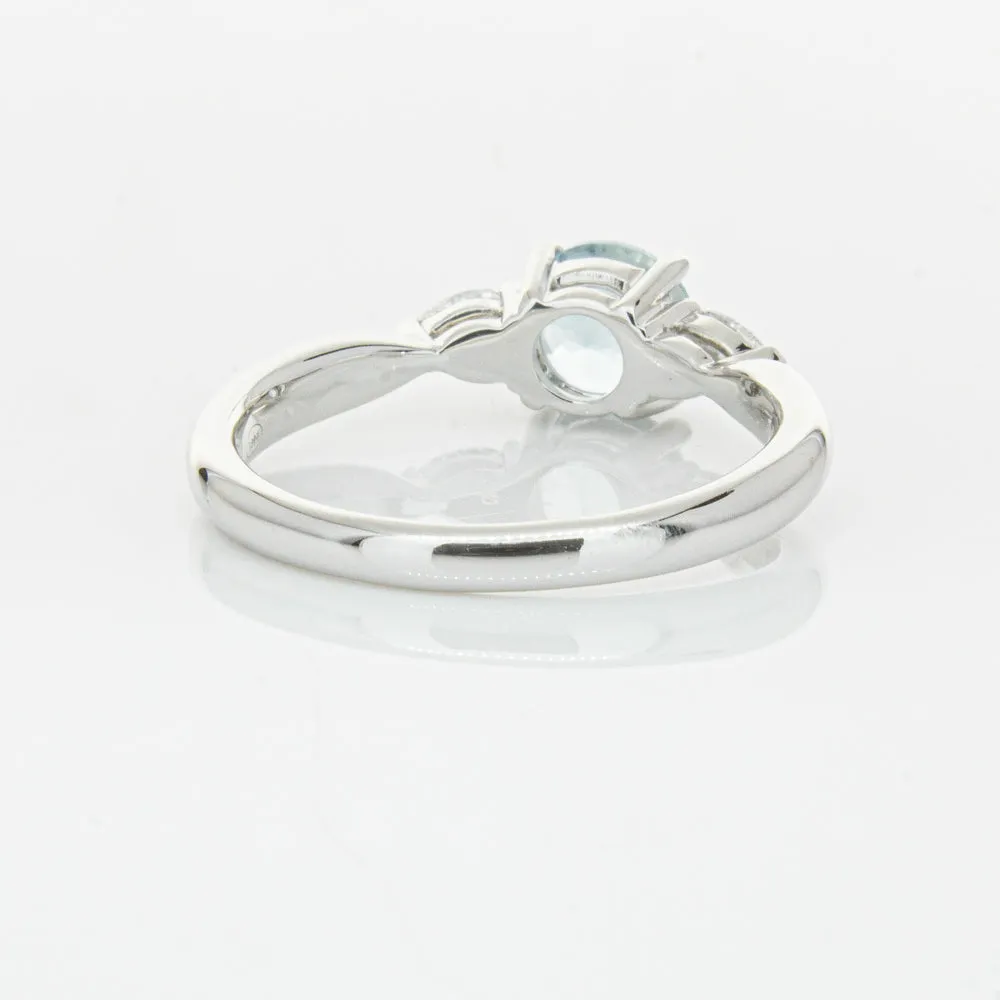 18ct White Gold .65ct Aquamarine & Diamond Ayla Ring