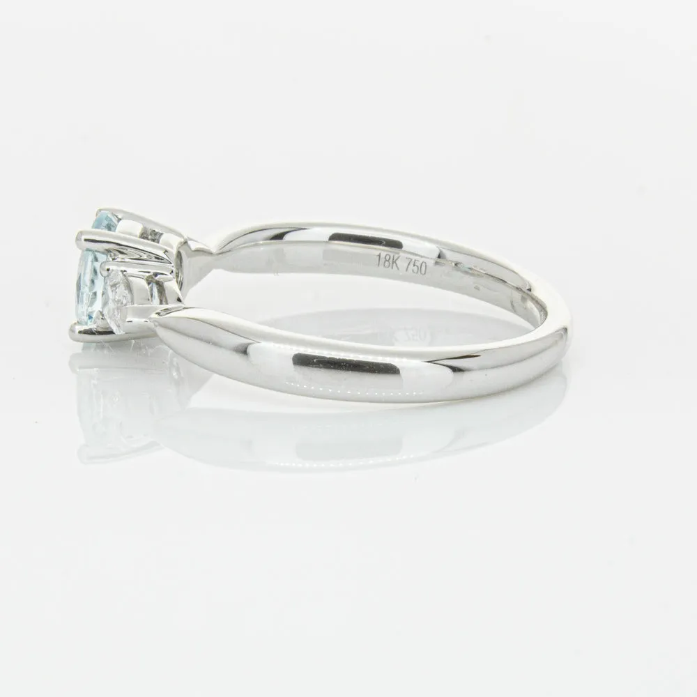 18ct White Gold .65ct Aquamarine & Diamond Ayla Ring