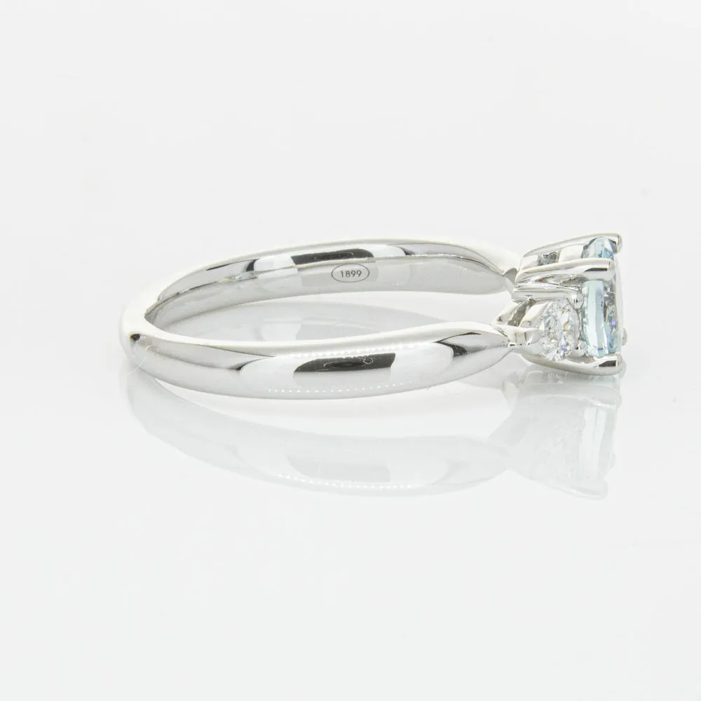 18ct White Gold .65ct Aquamarine & Diamond Ayla Ring