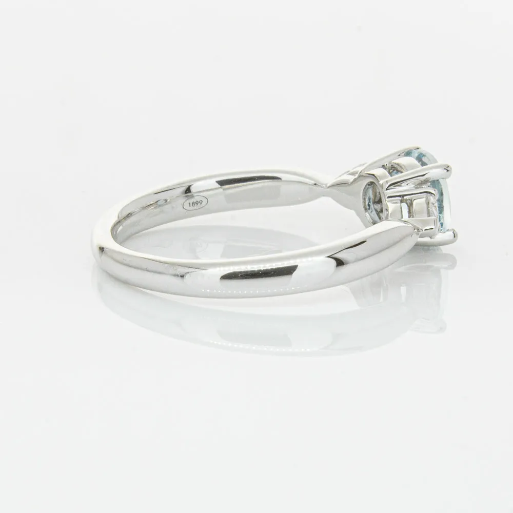 18ct White Gold .65ct Aquamarine & Diamond Ayla Ring