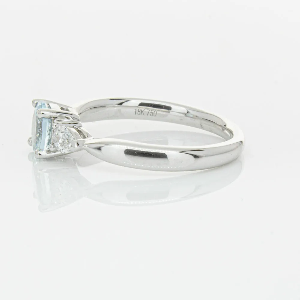 18ct White Gold .65ct Aquamarine & Diamond Ayla Ring