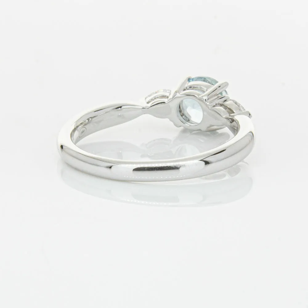 18ct White Gold .65ct Aquamarine & Diamond Ayla Ring