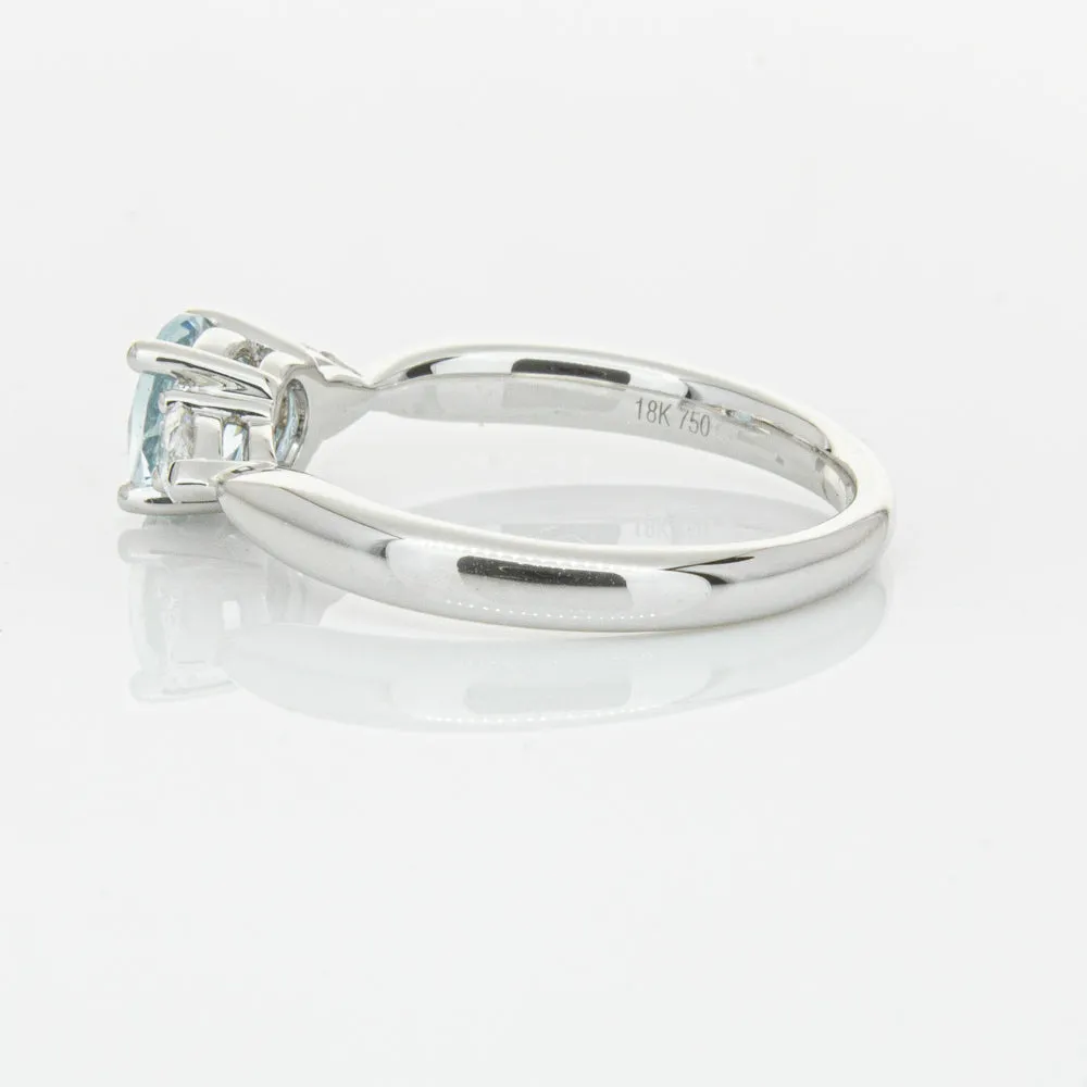 18ct White Gold .65ct Aquamarine & Diamond Ayla Ring