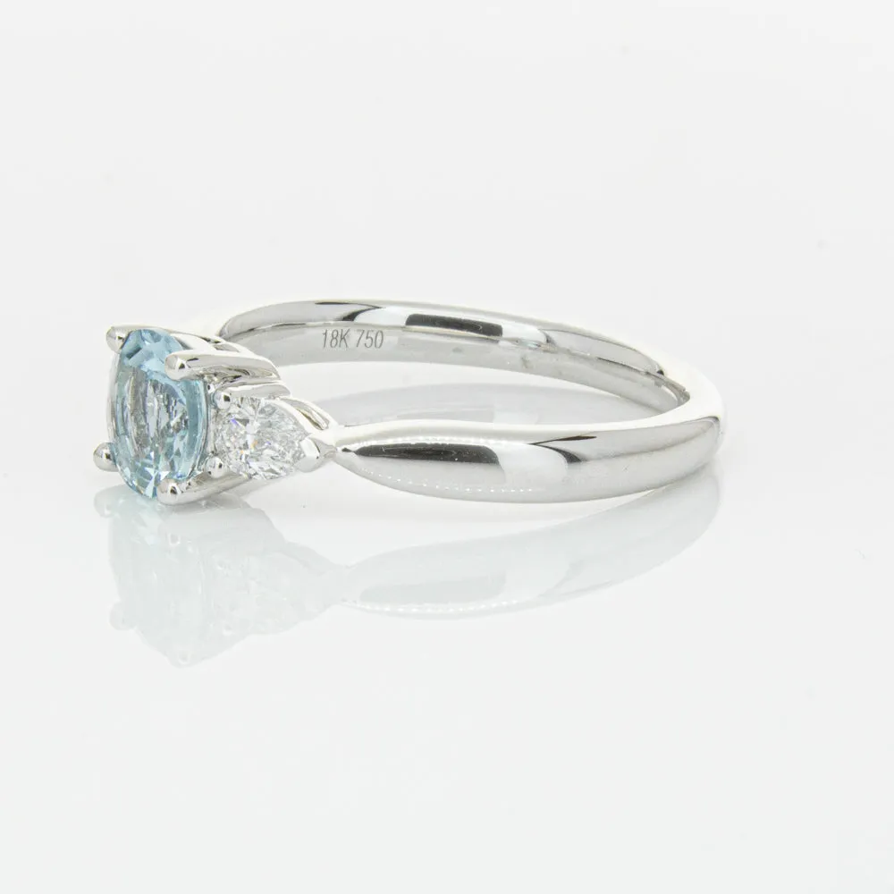 18ct White Gold .65ct Aquamarine & Diamond Ayla Ring