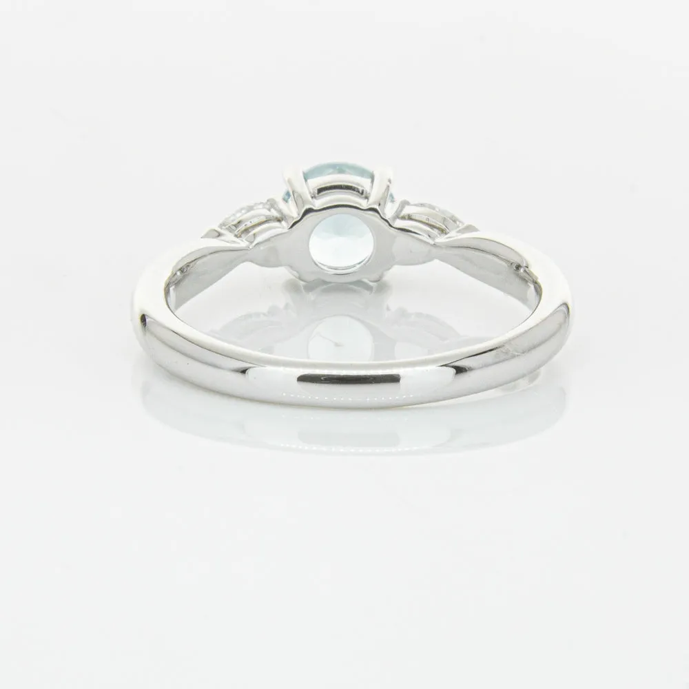 18ct White Gold .65ct Aquamarine & Diamond Ayla Ring