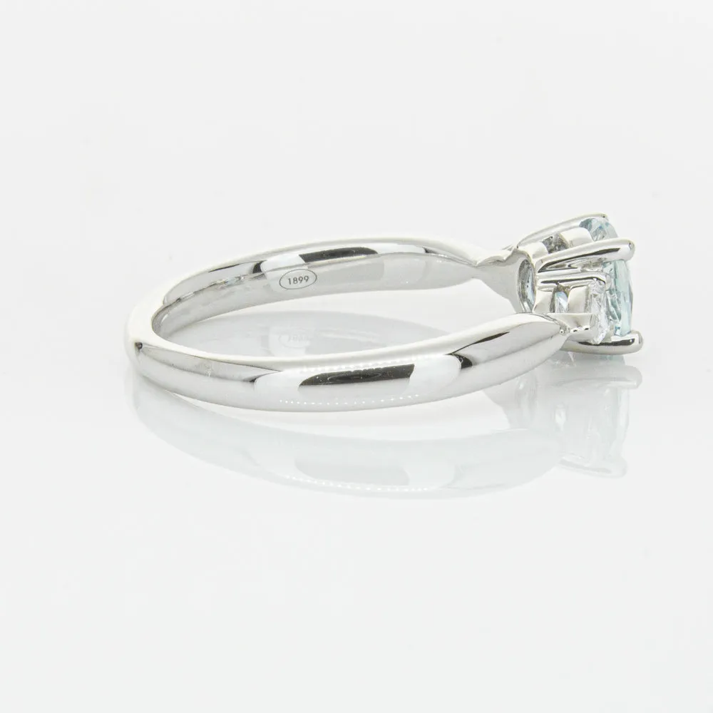 18ct White Gold .65ct Aquamarine & Diamond Ayla Ring