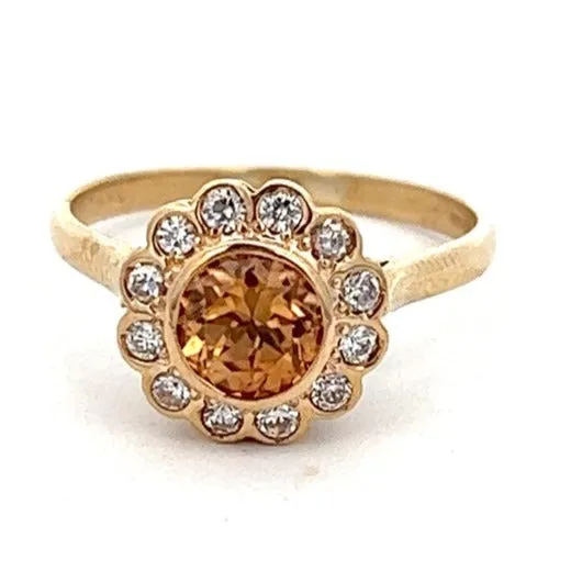 18ct Yellow Gold Zircon and CZ Ring