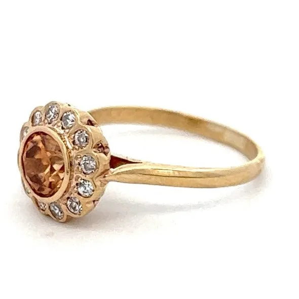 18ct Yellow Gold Zircon and CZ Ring