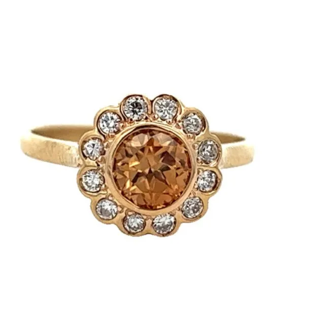 18ct Yellow Gold Zircon and CZ Ring