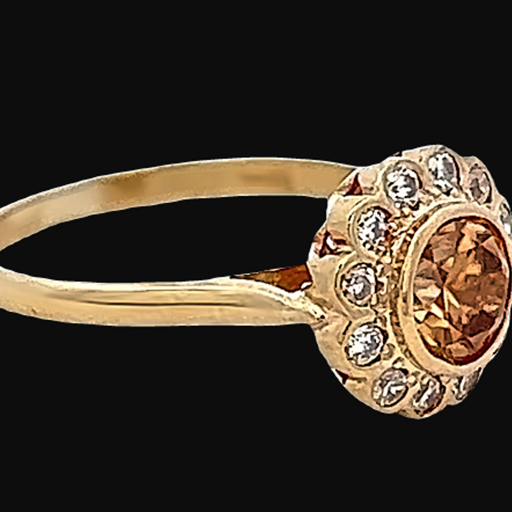 18ct Yellow Gold Zircon and CZ Ring