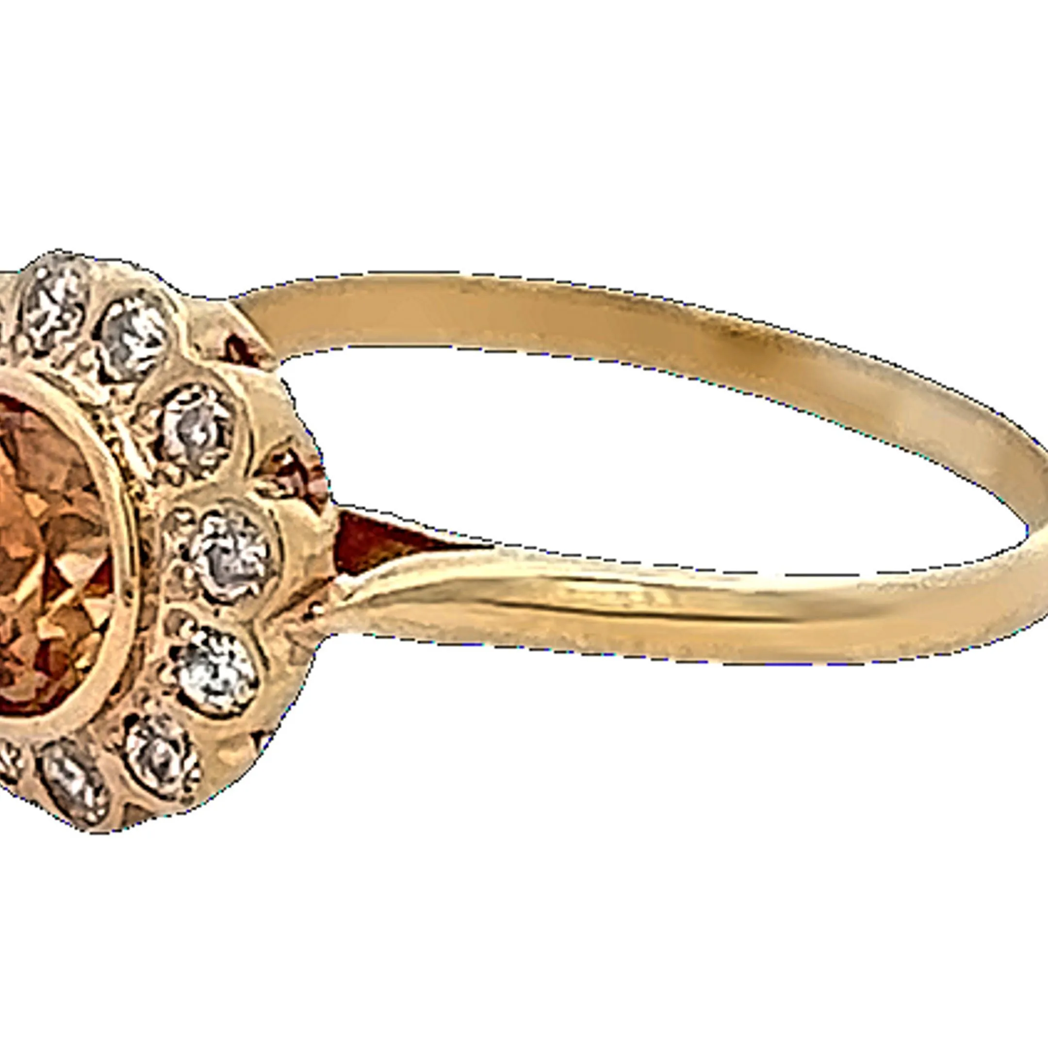 18ct Yellow Gold Zircon and CZ Ring