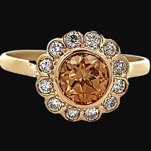 18ct Yellow Gold Zircon and CZ Ring