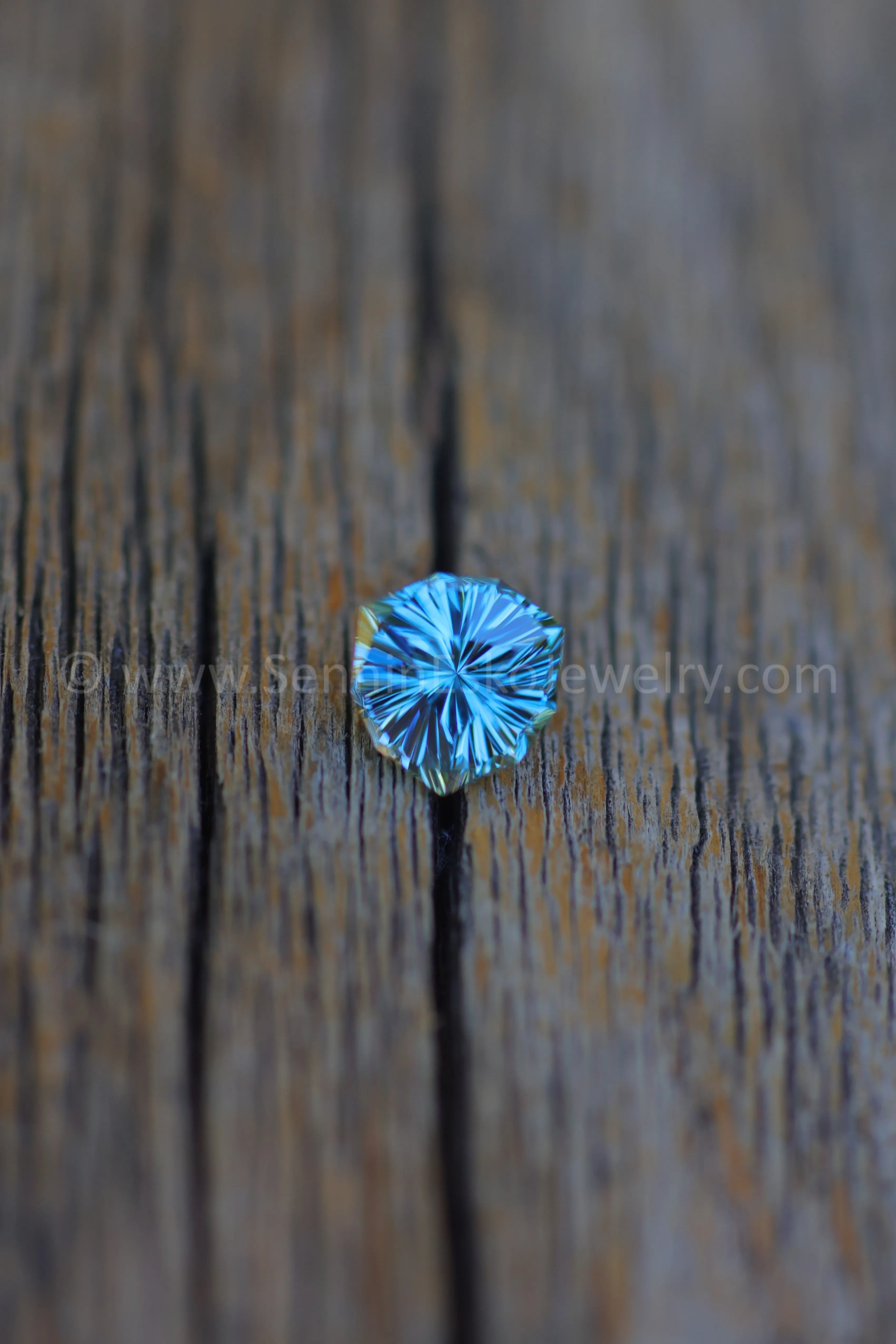 1.9 Carat Blue Zircon Trillion -  7.2x6.7mm - Galaxy Cut