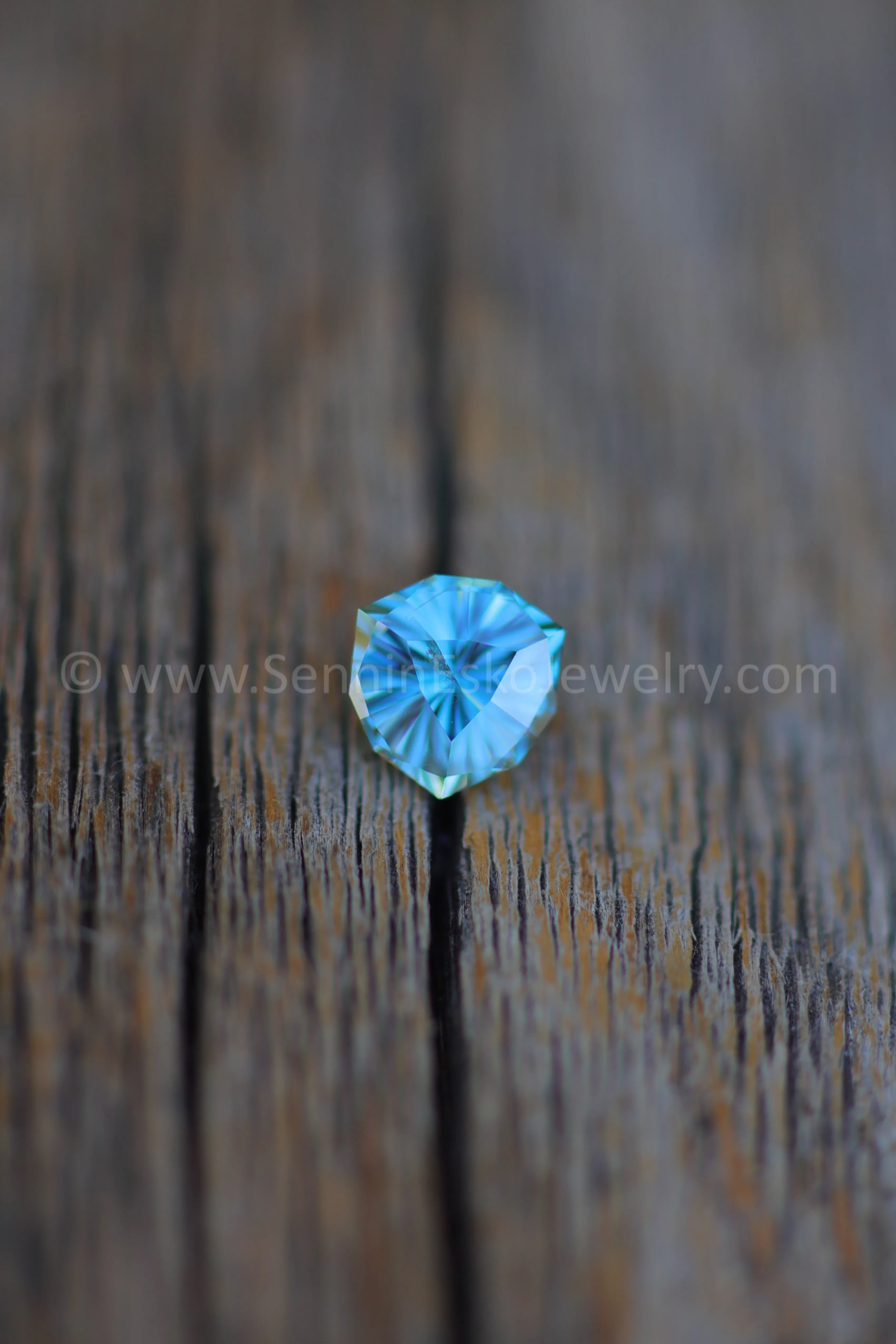 1.9 Carat Blue Zircon Trillion -  7.2x6.7mm - Galaxy Cut