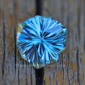 1.9 Carat Blue Zircon Trillion -  7.2x6.7mm - Galaxy Cut