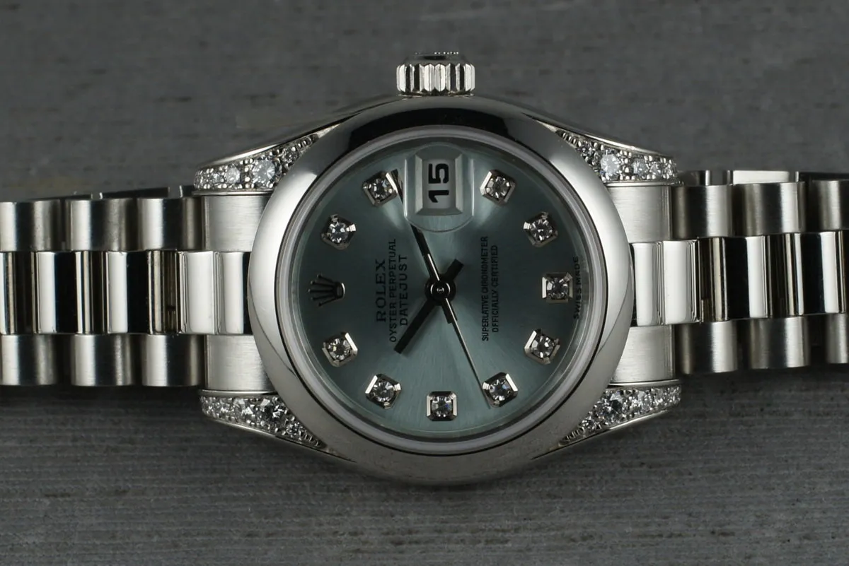 2001 Rolex Ladies Platinum President 179296 with Glacier Diamond Dial