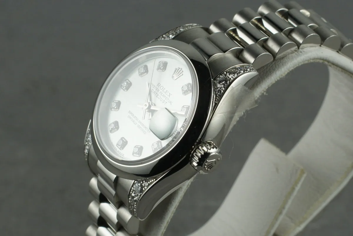 2001 Rolex Ladies Platinum President 179296 with Glacier Diamond Dial