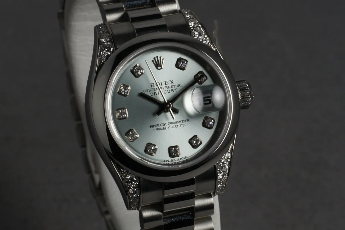 2001 Rolex Ladies Platinum President 179296 with Glacier Diamond Dial