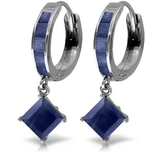 4.2 Carat 14K Solid White Gold Far Flung Sapphire Earrings