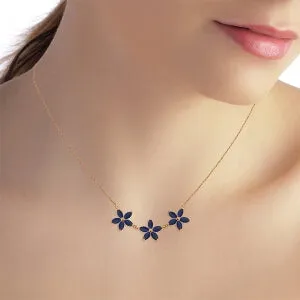 5 Carat 14K Solid Rose Gold Necklace Natural Sapphire