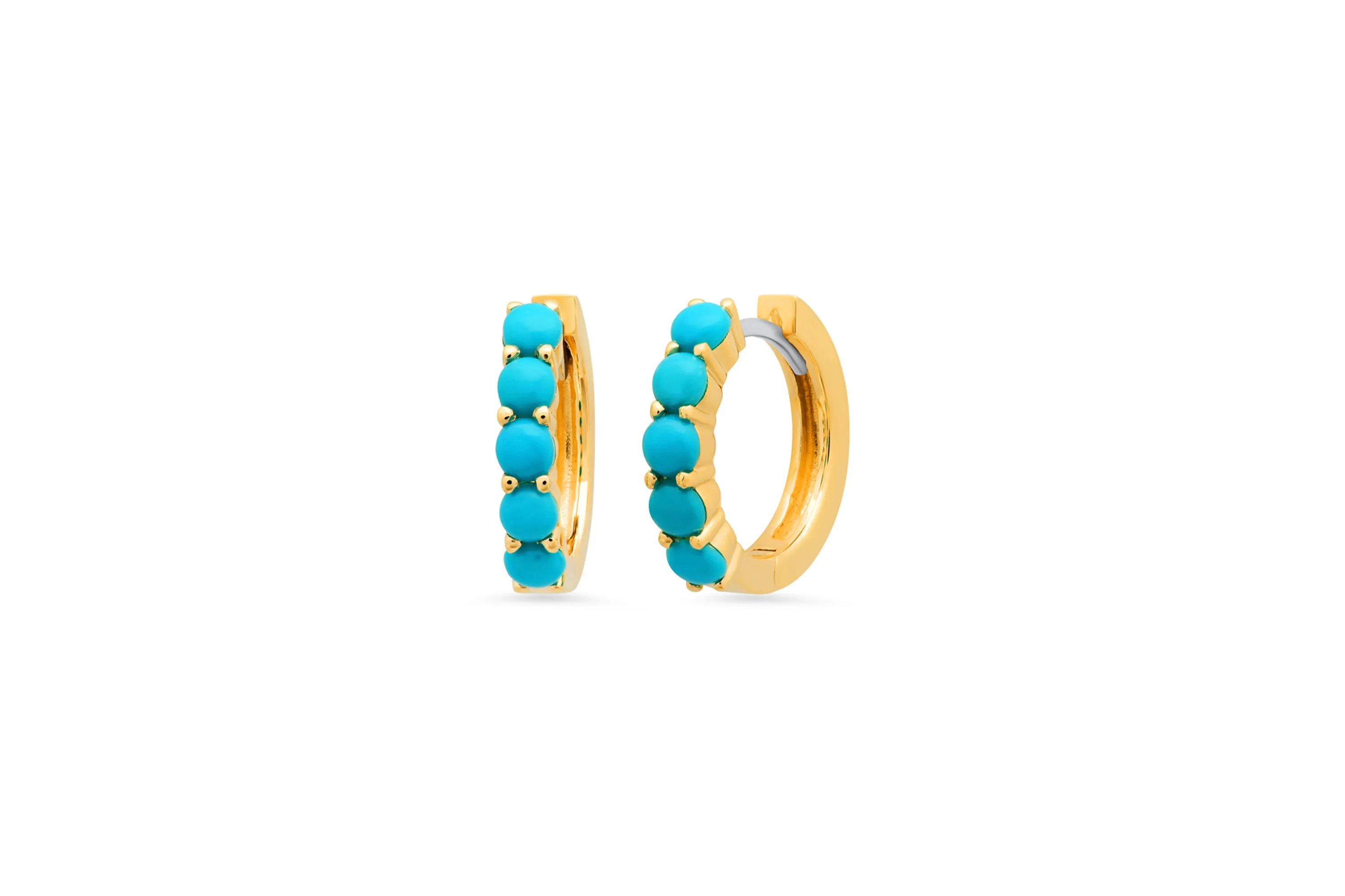 5 Turquoise Huggie Earrings